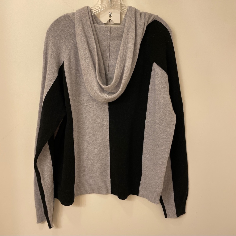 RARE Vintage Y2K Juicy Couture Gray & Black Cashmere Hoodie Zip Up, XL, FLAW - Picture 2 of 12
